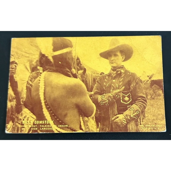 SCARCE Exhibit Supply Company Billy Comstock‎ US Scout Indian Sign Language